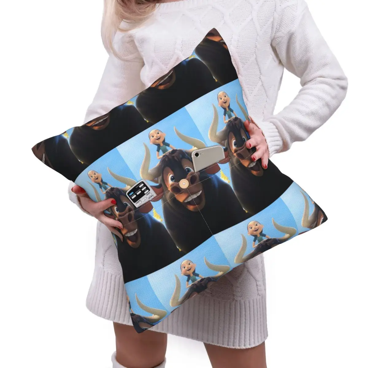 Ferdinand Animated Short Films Square Linen Pillowcase Cushion Cover Polyester Decorative Bedroom Home Comfort Throw Pillow