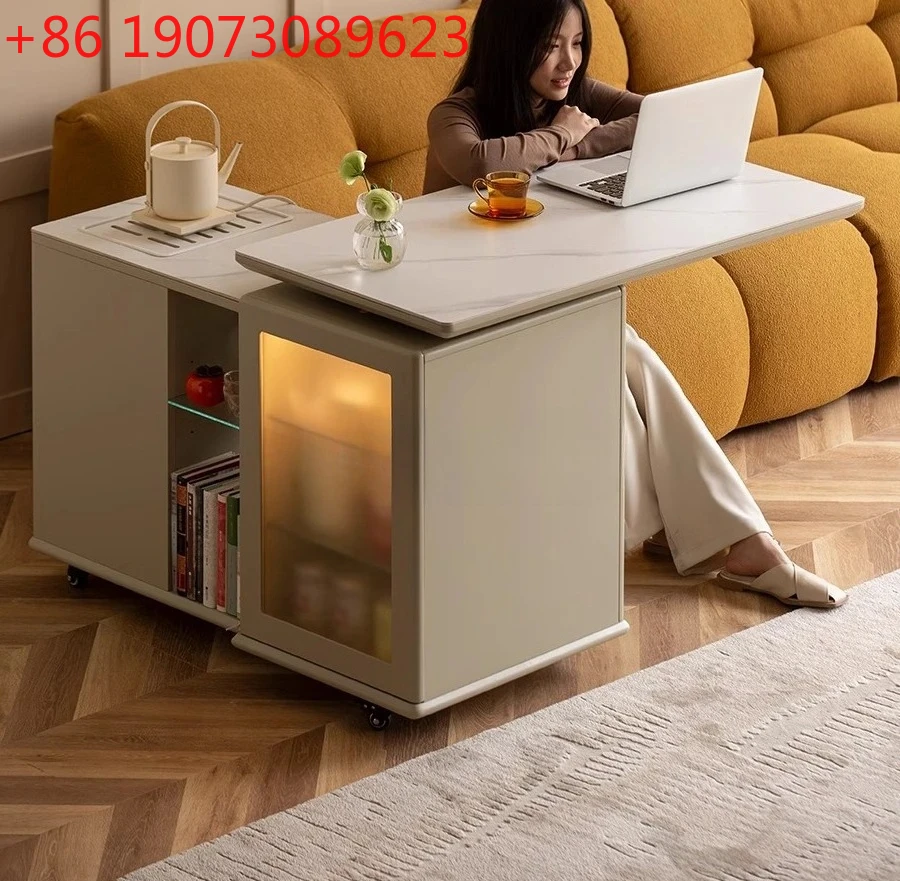 

Rock Slab Mobile Small Tea Table Integrated Balcony
