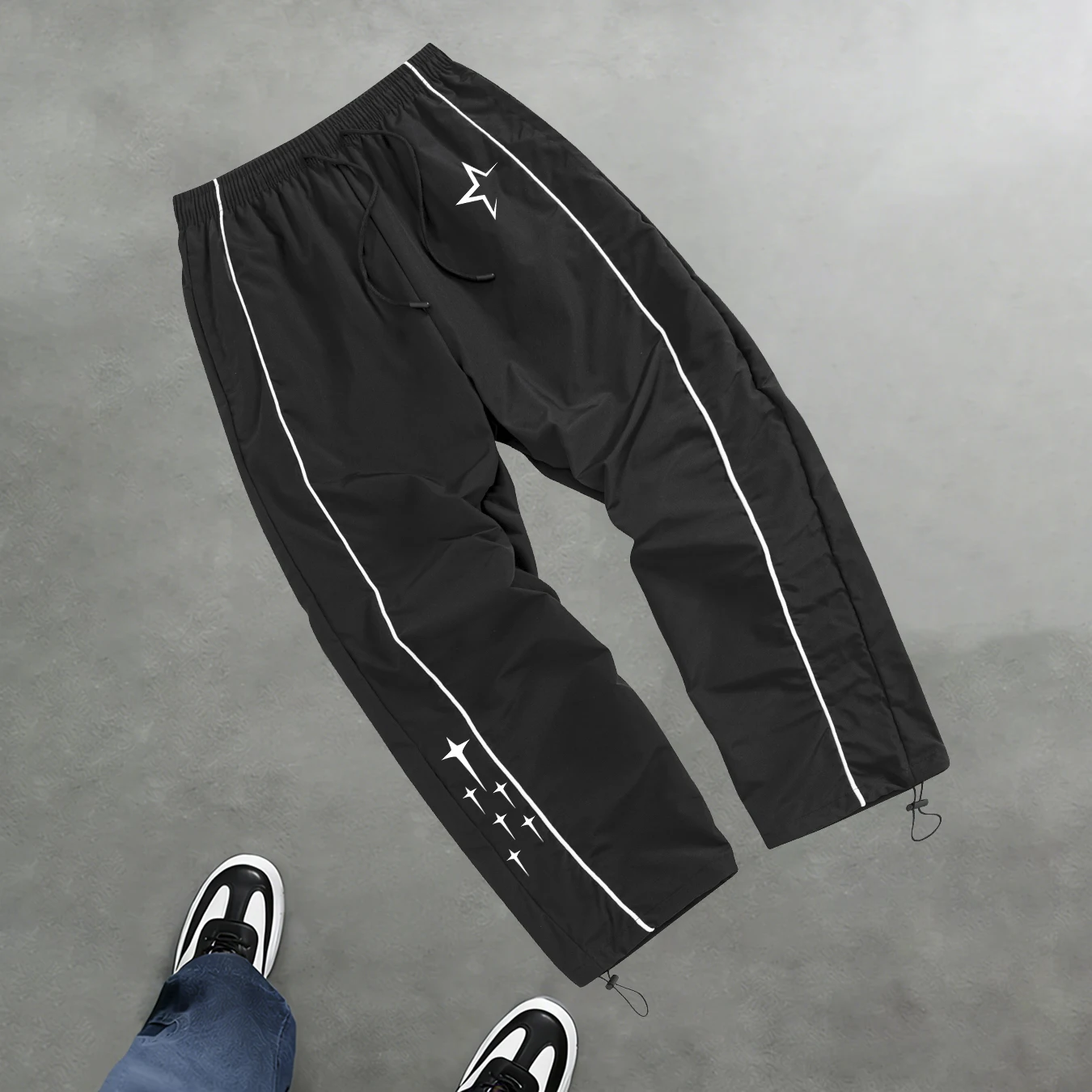 Men's Star Print Casual Sports Trouser Spring And Summer Fitness Training Trousers Suitable For Everyday Commute Trendy Outfits