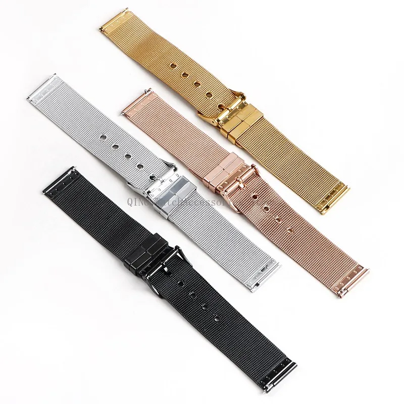 Ultra Thin Stainless Steel Strap Milanese Watchband Sport Replacement Bracelet Universal Men Women Wristbelt Band 18mm 20mm 22mm image 6