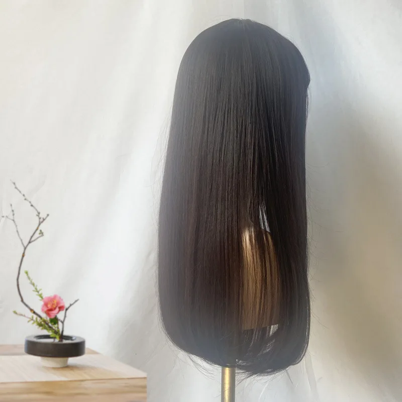 Natürliche Luft Pony Volle Perücke Neue Stil frauen Perücke Koreanische Mode Realistische Haar Lange Gerade Perücke