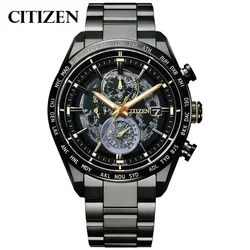 CITIZEN-Relógio Quartzo de Luxo Masculino, Atrás da Lua, Aço Inoxidável, Calendário, Luz Noturna, Fashion, Casual