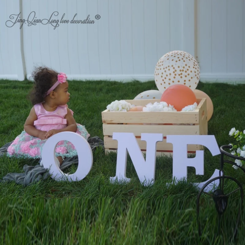 

Freestanding Wooden Letters ONE Standing Wooden Sign Photo Prop for First Birthday Nursery Shelf Decoration Wooden ONE Baby