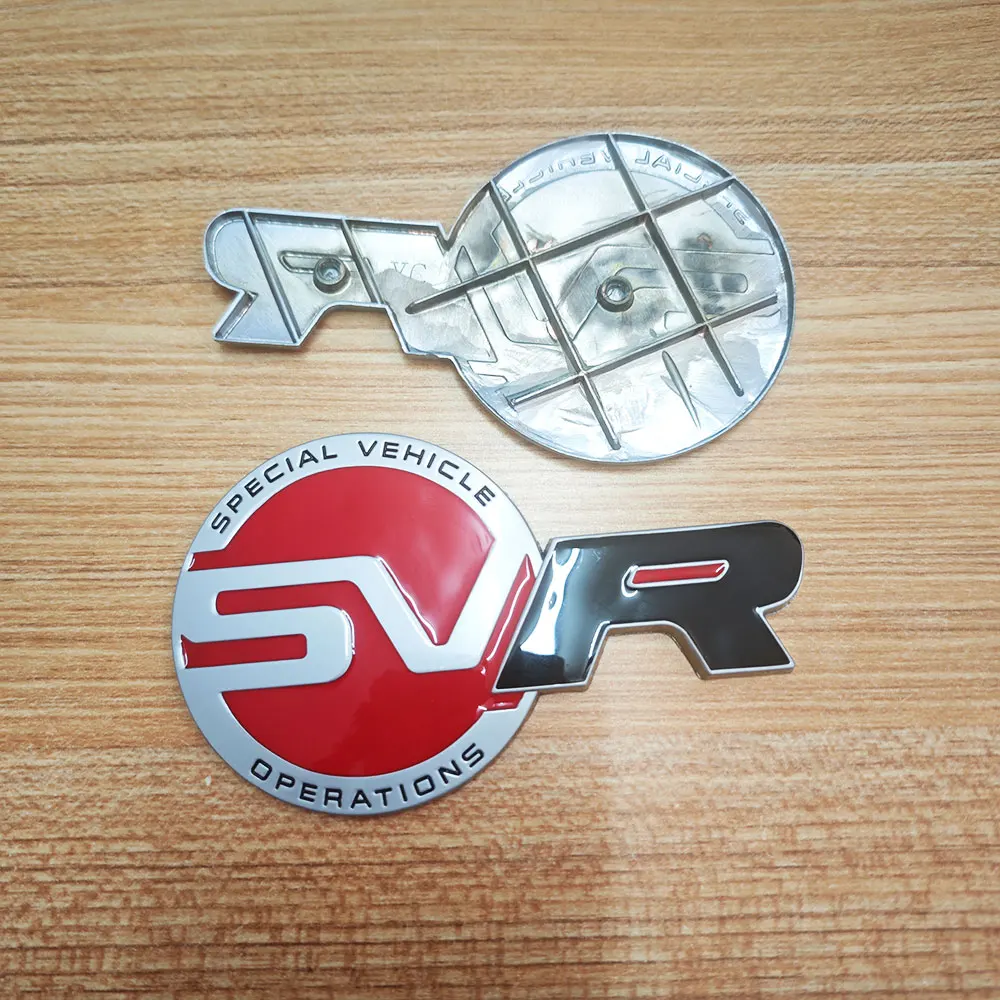 3D Metal Logo SVR Emblem Car Rear Trunk Sticker Front Grille Badge For Land Range Rover Discovery Defender EVOQUE Accessories