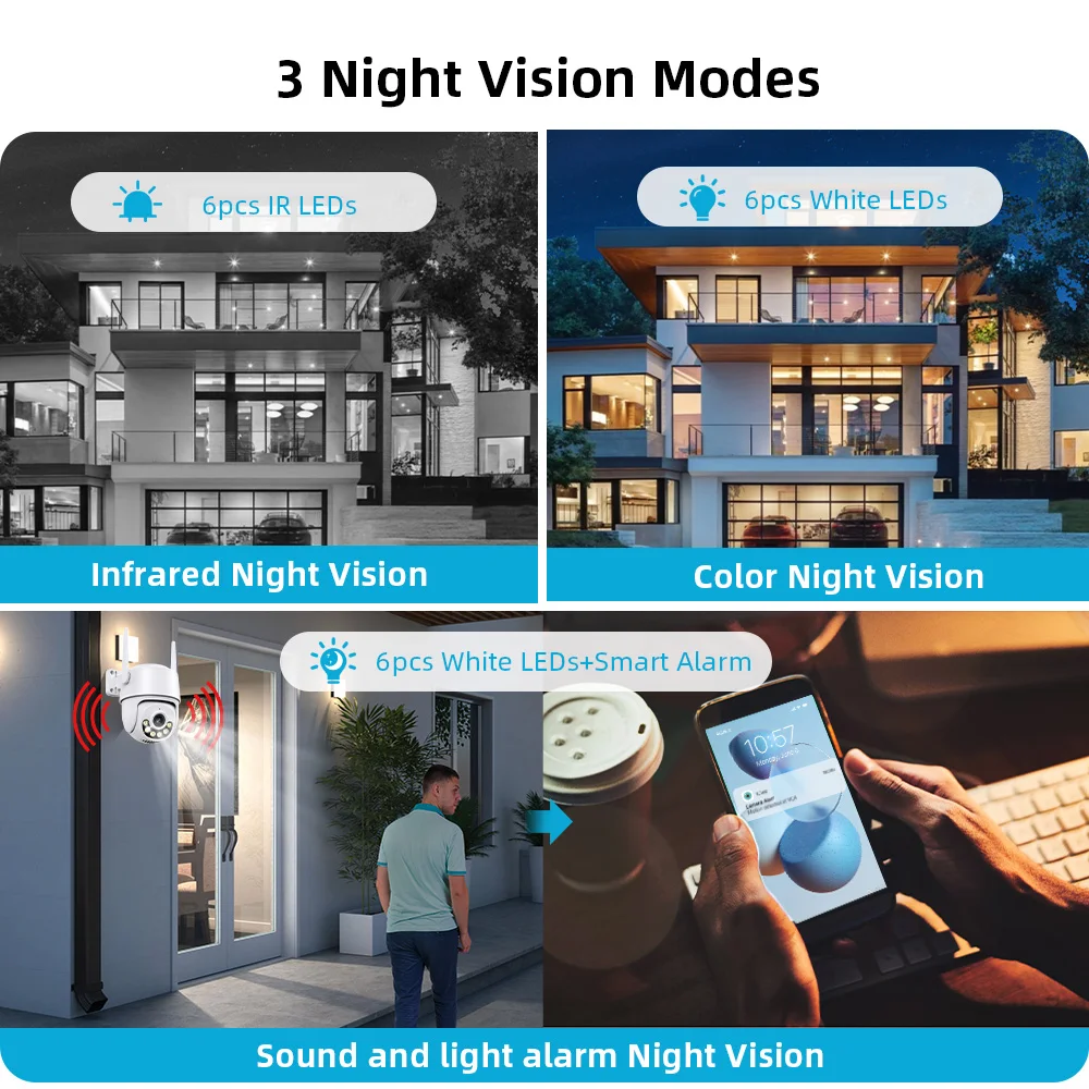 ICSee Wifi Outdoor Surveillance Camera 8MP Wireless Security Mini Camera Human Detection CCTV IP Camera Auto Tracking NVR VMS