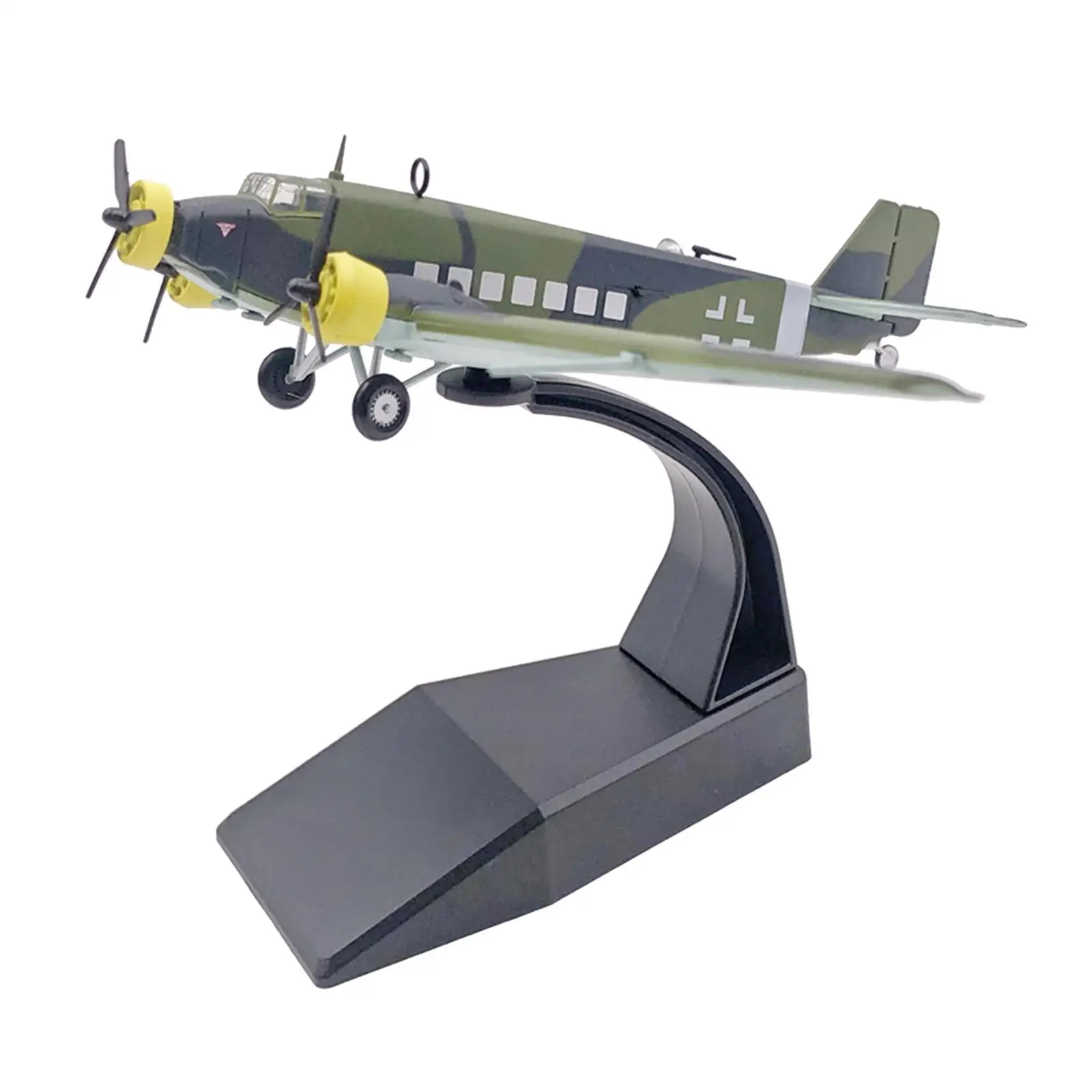 Realistic 1:144 Scale Alloy Diecast JU-52 Aircraft World War II Airplane