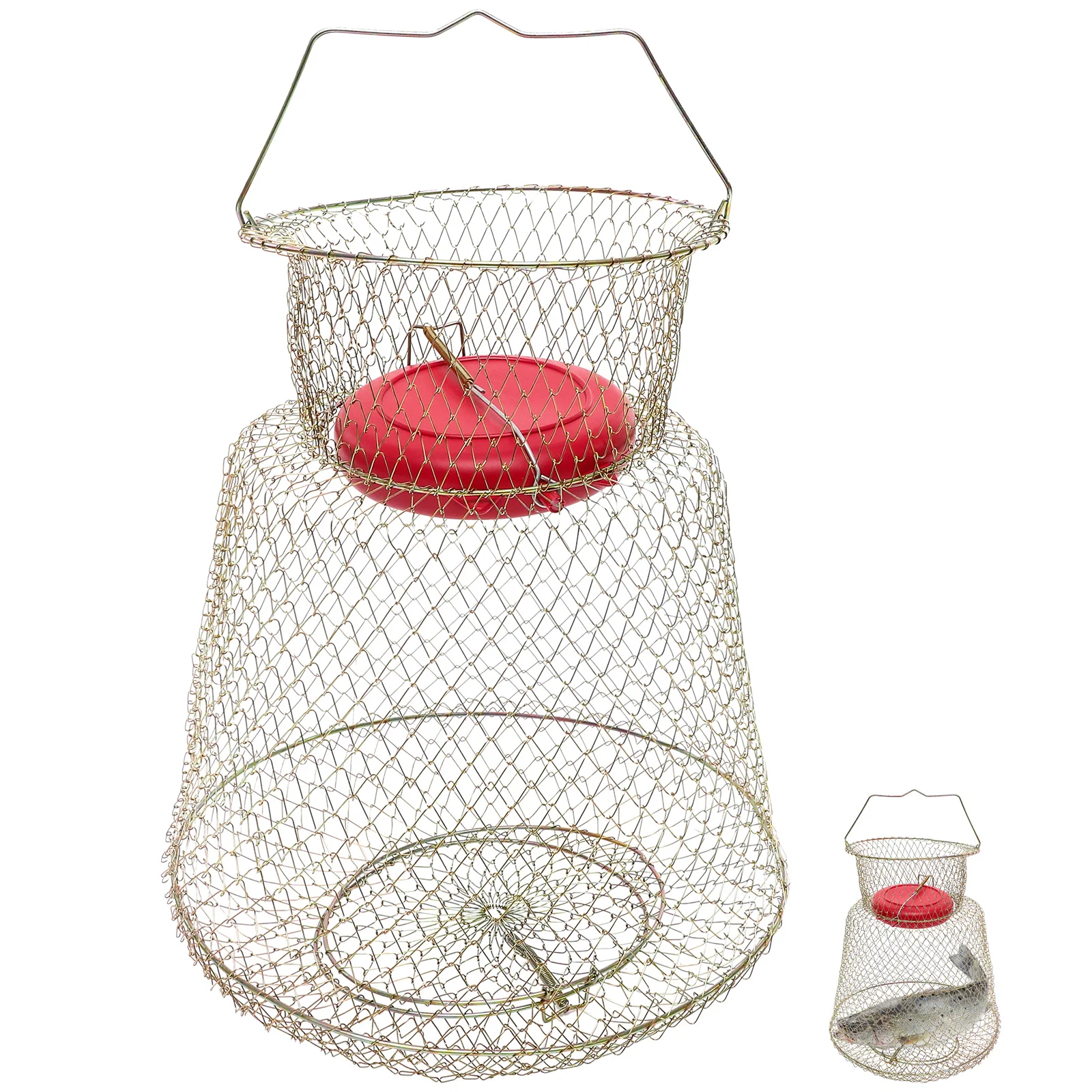 

Fish Net Basket Cage Lightweight Fishing High Capacity Home Mesh Netting Supplies