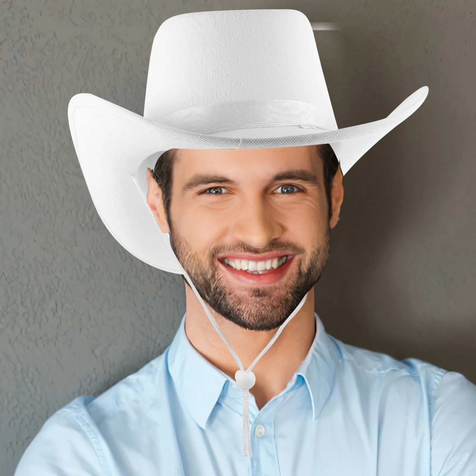 قبعة رعاة البقر للنساء قبعات راعية البقر بيضاء غير منسوجة من القماش على الطراز الغربي خفيفة الوزن ومحمولة وقابلة للتنفس للحفلات التنكرية للأطفال الصغار #2