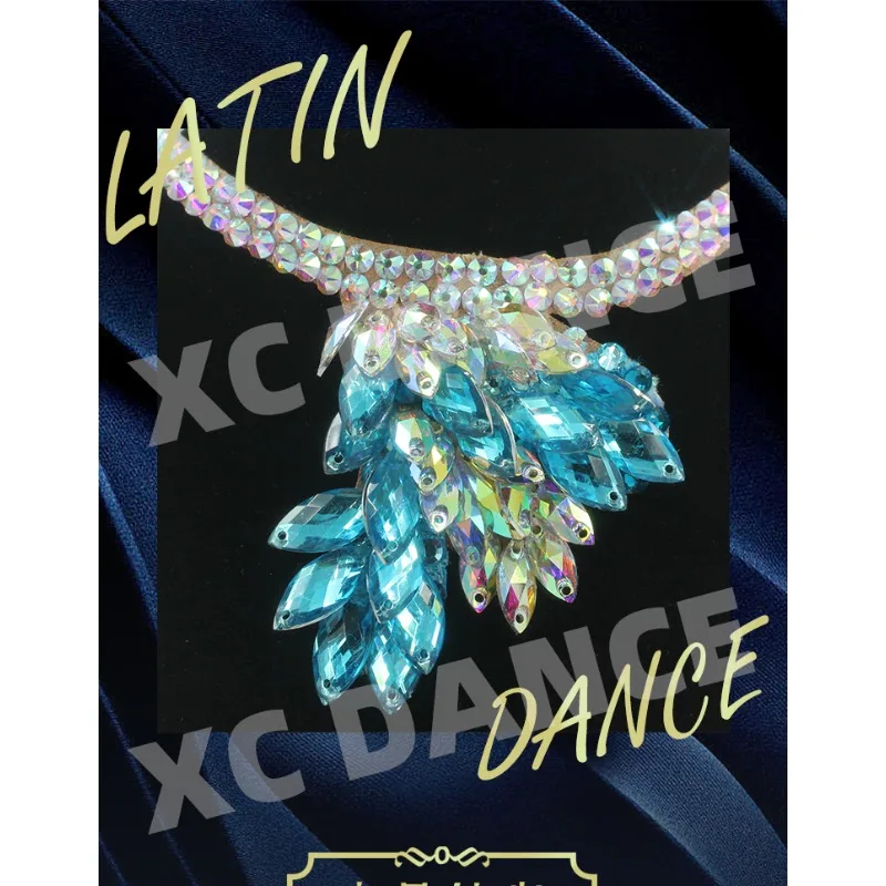 Customized Latin Dance Neck Accessories Competition Performance Diamond Necklace Waltz National Standard