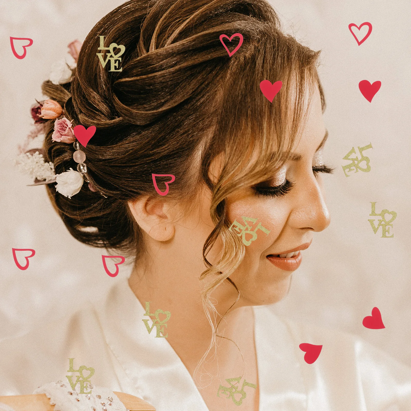 

100 Pcs Decorations Decorative Paper Sheets Party Engagement Confetti Wedding Accessories Valentine's Day Table Bride
