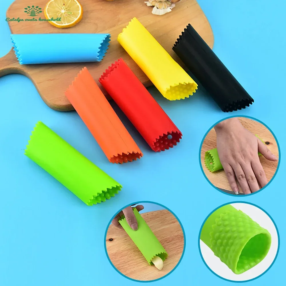 Pelador de ajos de silicona para cocina, utensilio para frutas y verduras, tubo de fácil y útil, aparato de seguridad no tóxico, pelador de ajos