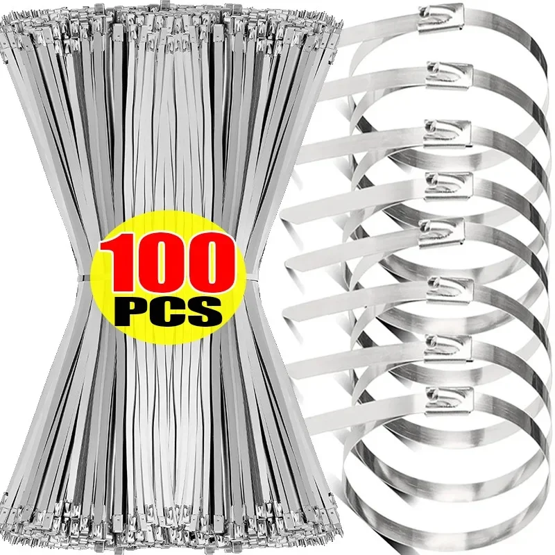 Wholesale Metal Self Locking Cable Ties Reusable Heavy Duty Cables Tie Organizer Multifunction Stainless Steel Zip Tie Fastener