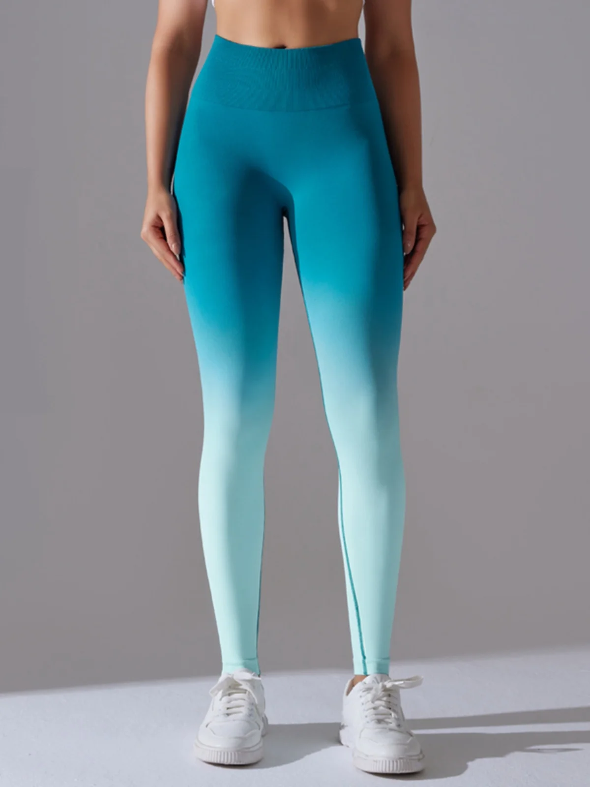 

Вязаные штаны для йоги с высокой талией, Fitn adient Color Blo, спортивная одежда, дышащие нейлоновые женские узкие брюки