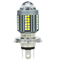 1pc H4 BA20D H6 LED Motorcycle Headlight CSP Dual Color White Yellow Hi Lo Beam Lens Fog Lamp for Motobike Scooter Running Light
