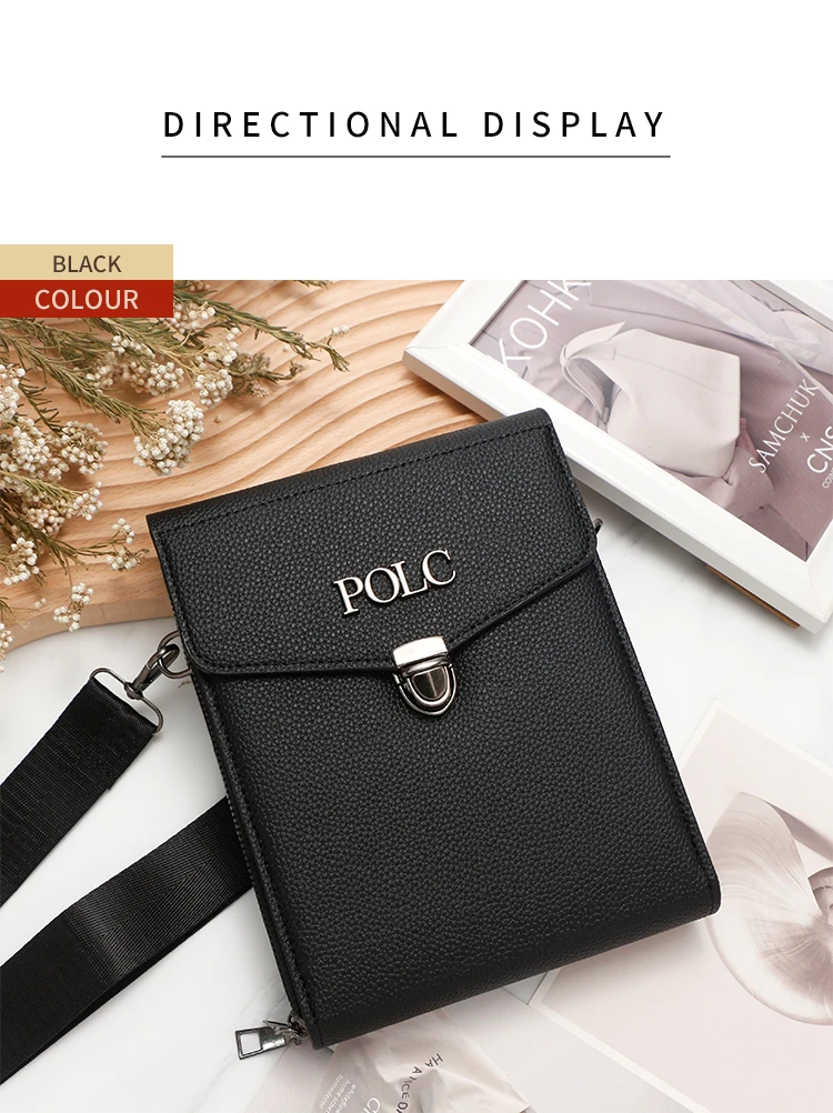 

Business men's commuting crossbody bag, large capacity shoulder bag, hanging bag, double zipper mobile phone bag, wallet backpac