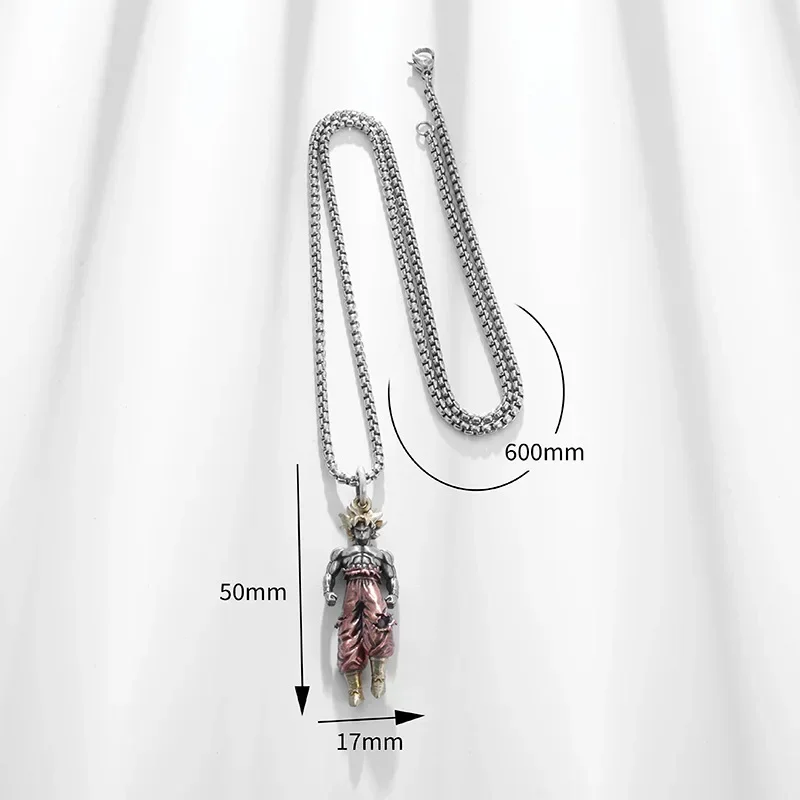 Anime Cartoon Dragon Ball Z Super Saiyan Son Goku Alloy Electroplate Necklace Personality Pendant Hip Hop Sweater Chain Kid Gift view 6