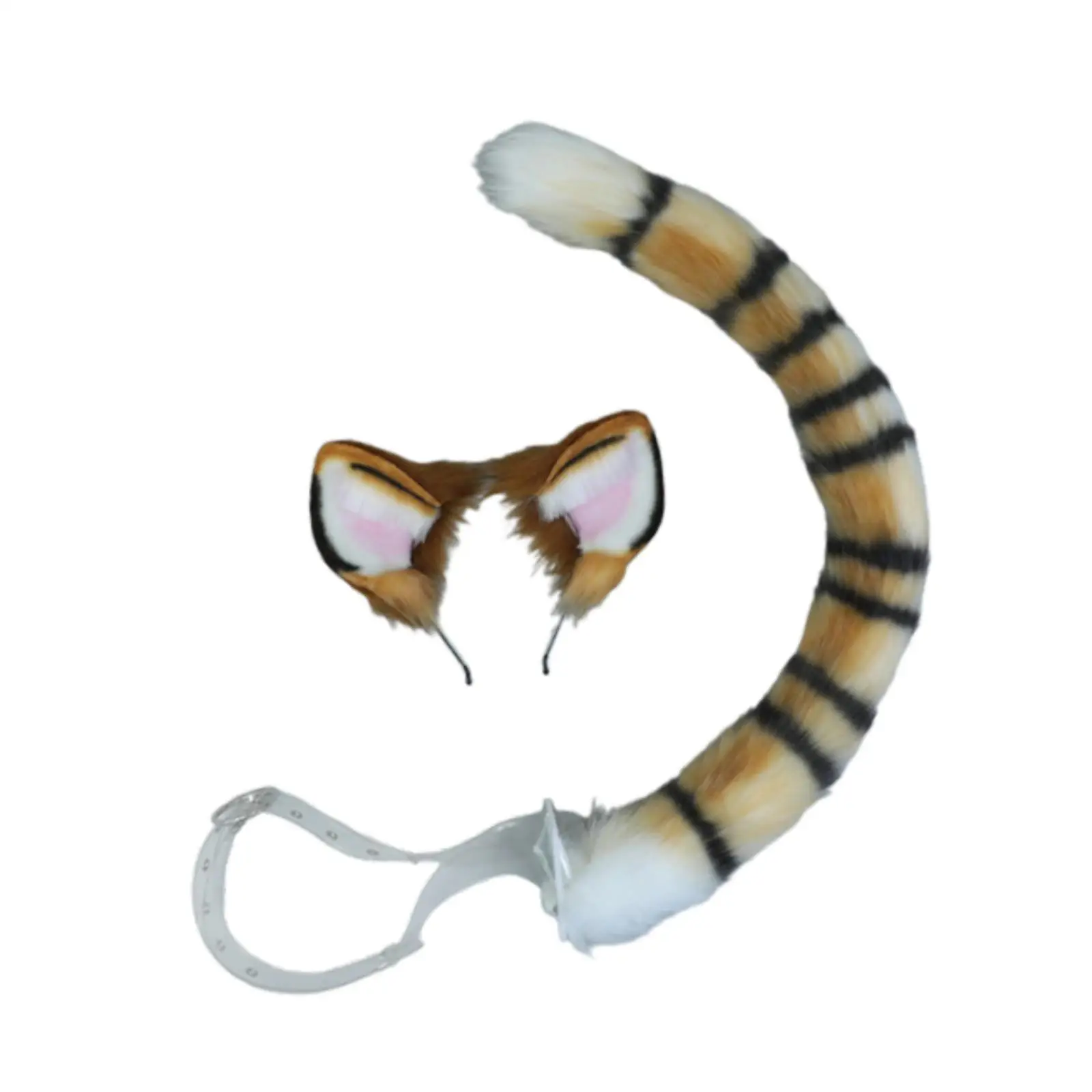 

Tiger Ears and Tail Set Cosplay Headband for Role Play Halloween Performance