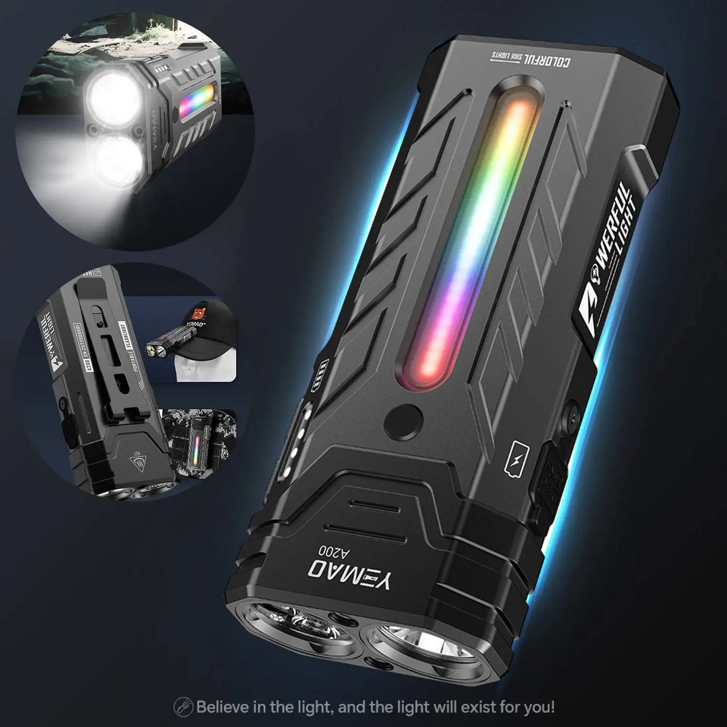 

5200 lumens LED Flashlight with Magnetic Torch, Rechargeable Far floodlight flashlight Perfect for Hiking Camping Adventures
