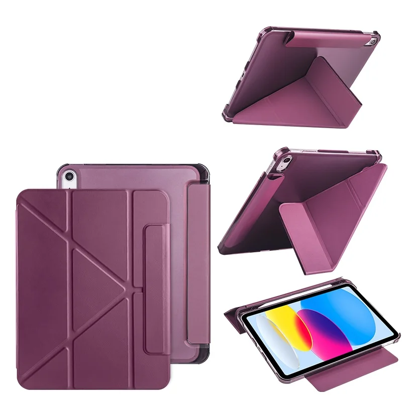 Multi-Folding Coloured PC Back for iPad Air 11 M4 Case 11 inch 2026 with Pencil Holder for iPad Air 11 M3 M2 Tablet Cover Funda