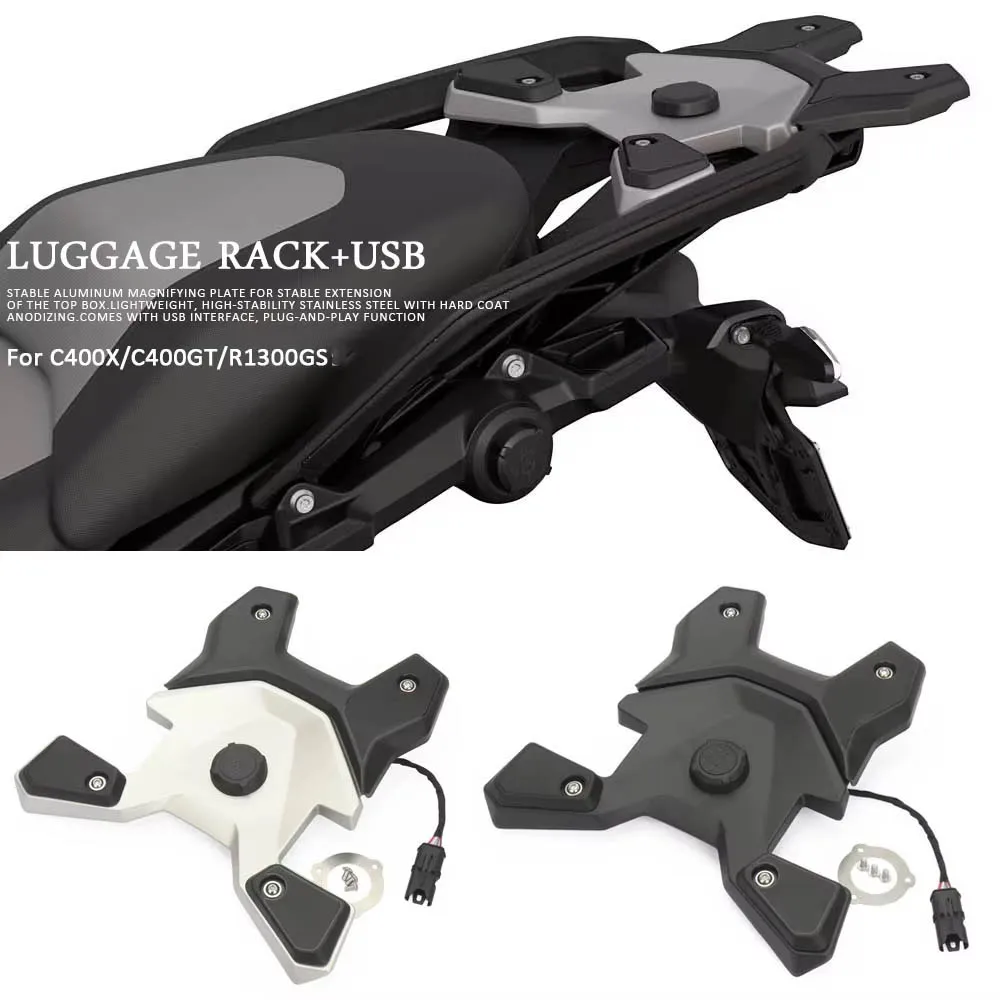 

Motorcycle Accessories Rear Luggage Rack With USB interface New For BMW R1300GS R 1300 GS 2023- C400GT C400X C 400 GT X 2025