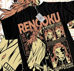 Kyojuro Rengoku T-Shirt Slayer Demon Vintage Anime Manga Horror Shirt Wszystkie rozmiary Odzież damska Koszule dla kobiet Y2k Top