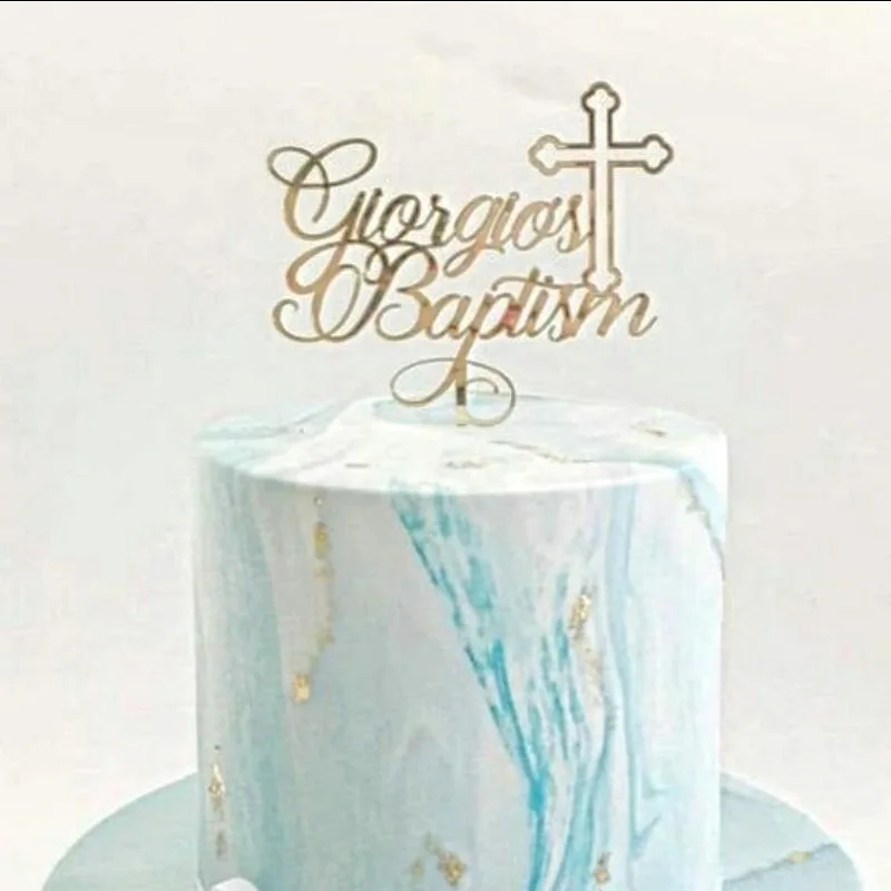 Gold Peace Dove Cross Cake Topper Heilige Kommunion Baptisten Party Dekorativer Kucheneinsatz für die Erstkommunion Partyzubehör – Detail 8
