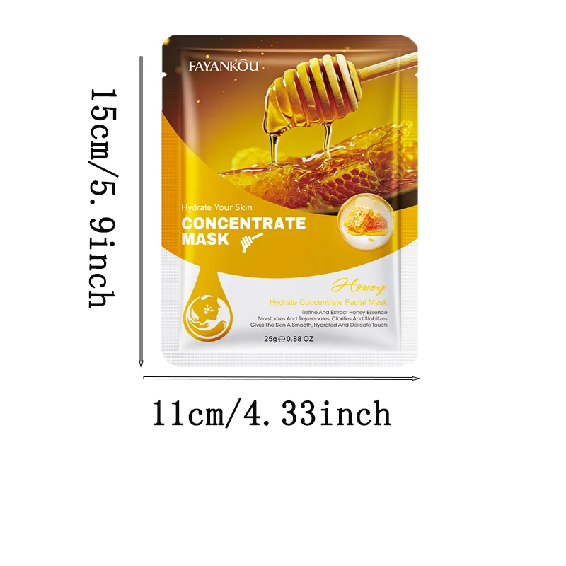 FAYANKOU Honey Concentrate Facial Mask 10Pcs Deep Nourish Hydrating Moisturizing Repair Face Sheet Skin Care Mask