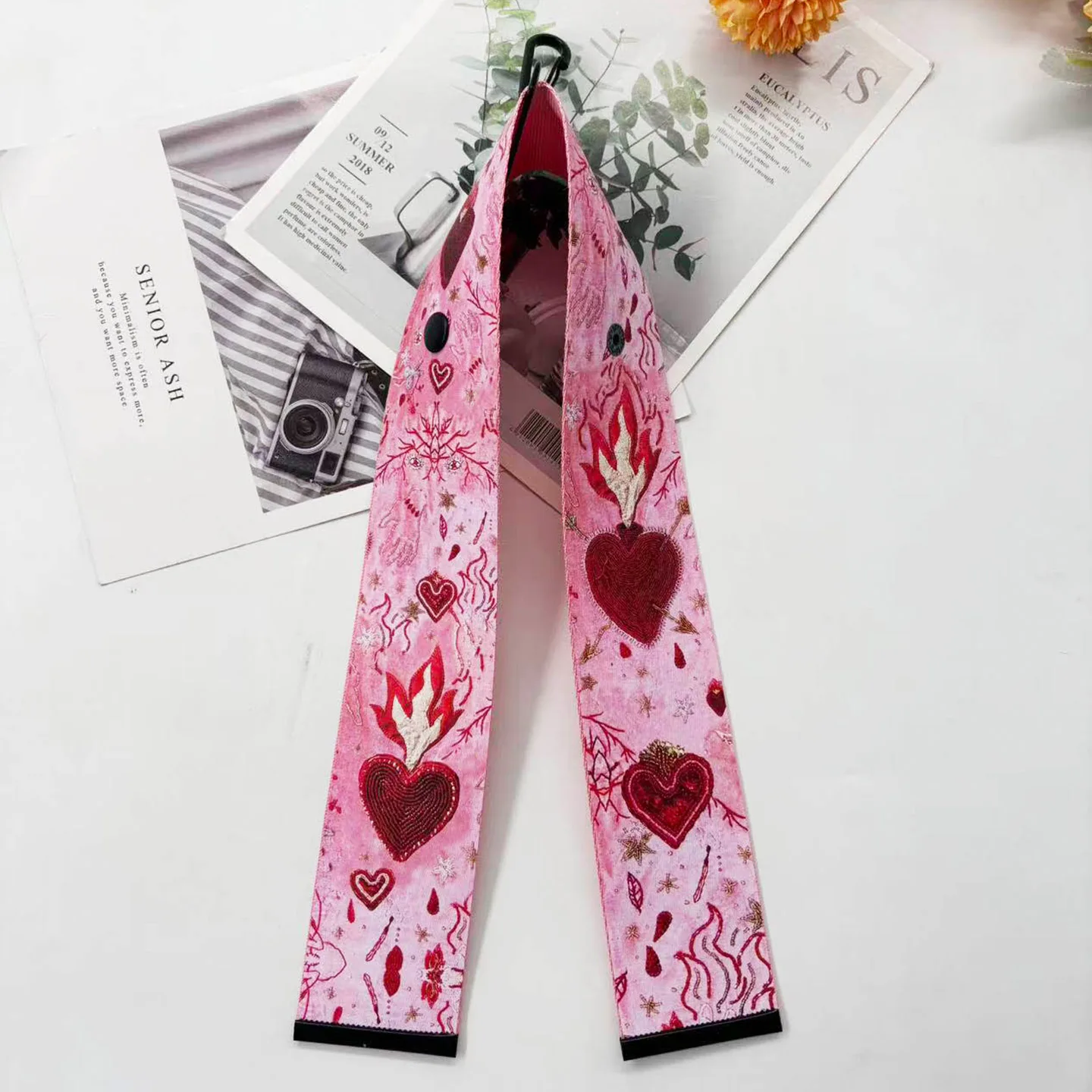 Ins Personality Red Beaded Heart Luggage Bag Charm Carriage Accessories Trendy Unique Small Gift Bag Strap Jewelry