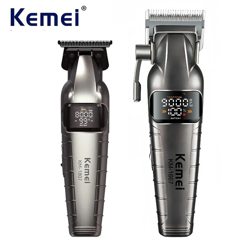 

Kemei Professional Zero Gap Hair Trimmer Men Cordless Hair Clipper Rechargeable Barber Finish Hair Cutting Machine Beard Trimmer