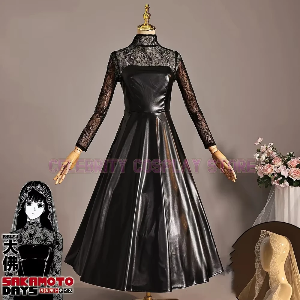 2025 Anime SAKAMOTO DAYS Osaragi Cosplay Costume Women Black PU Leather Dress Uniform Halloween Carnival Party Prop