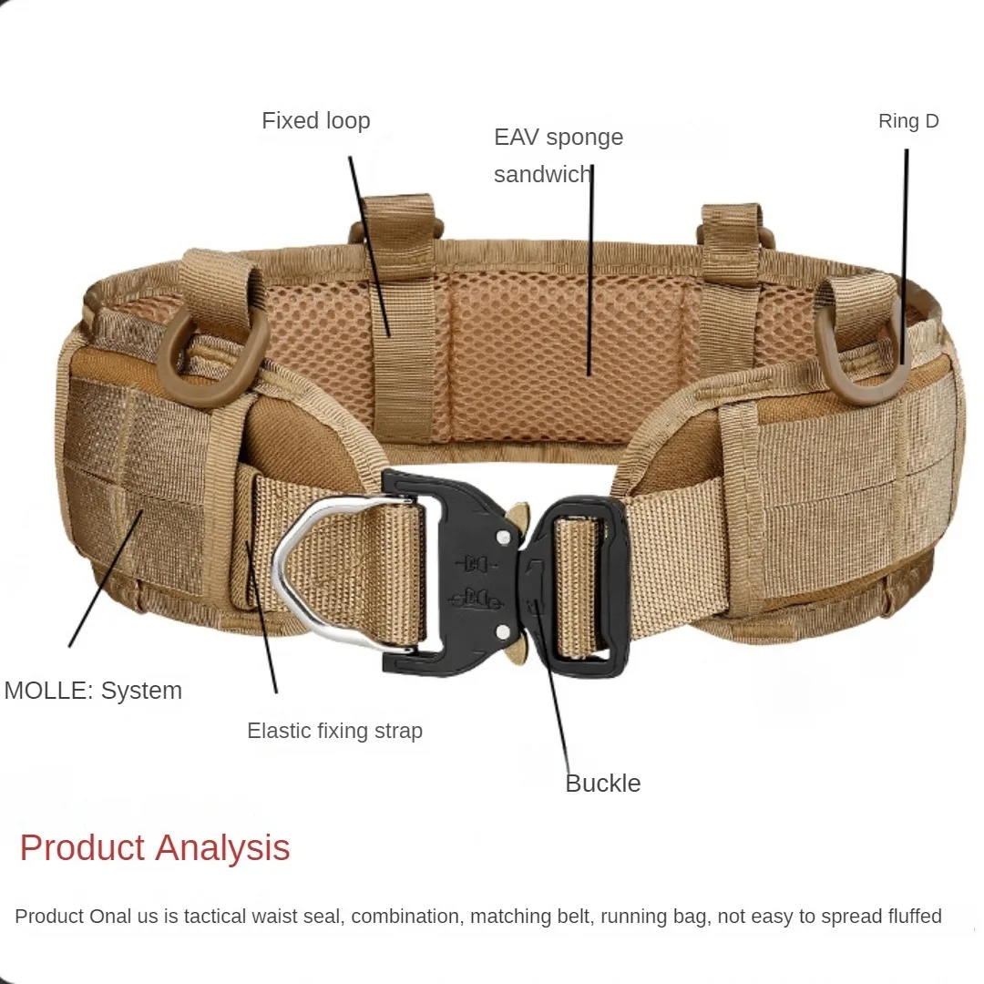 MOLLE Tactical Battle Belt, Quick Release Rigger Belt, Multi-Purpose Padded Patrol Belt, Outdoor Sports Equipment