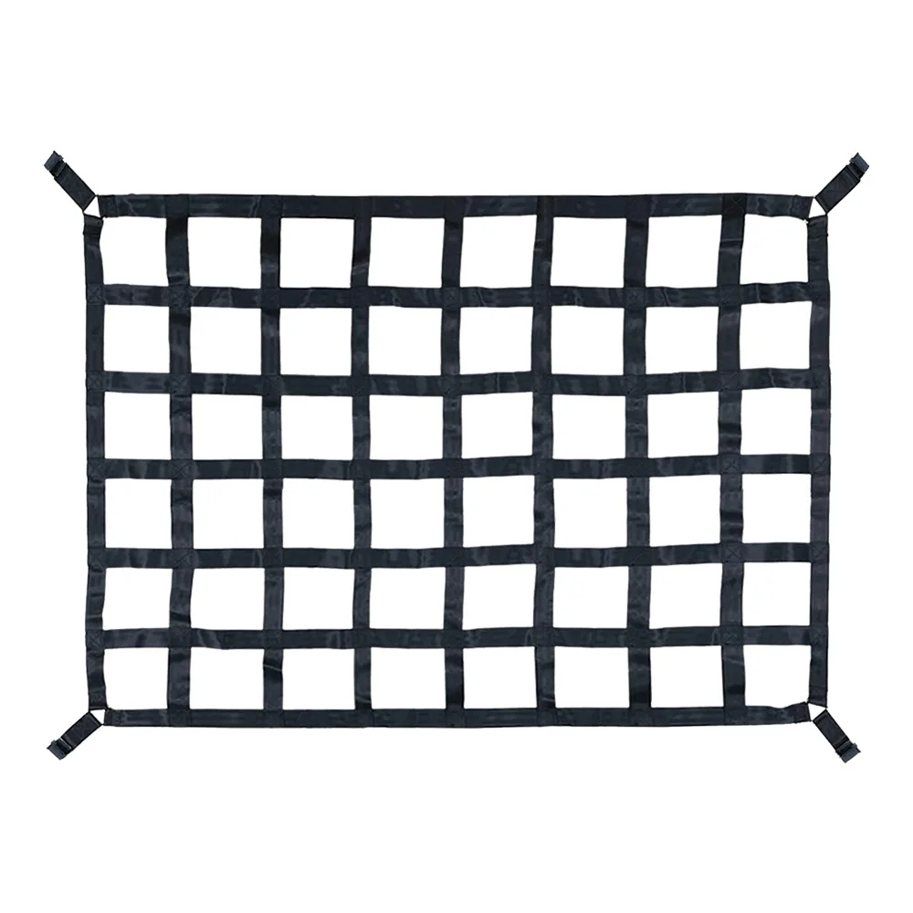 

Car Trunk Rooftop Net Mesh Cargo Net Heavy Cargo Net Truck Trailer Dumpster Extend Mesh Covers Luggage Nets With 4 Fixed Belt