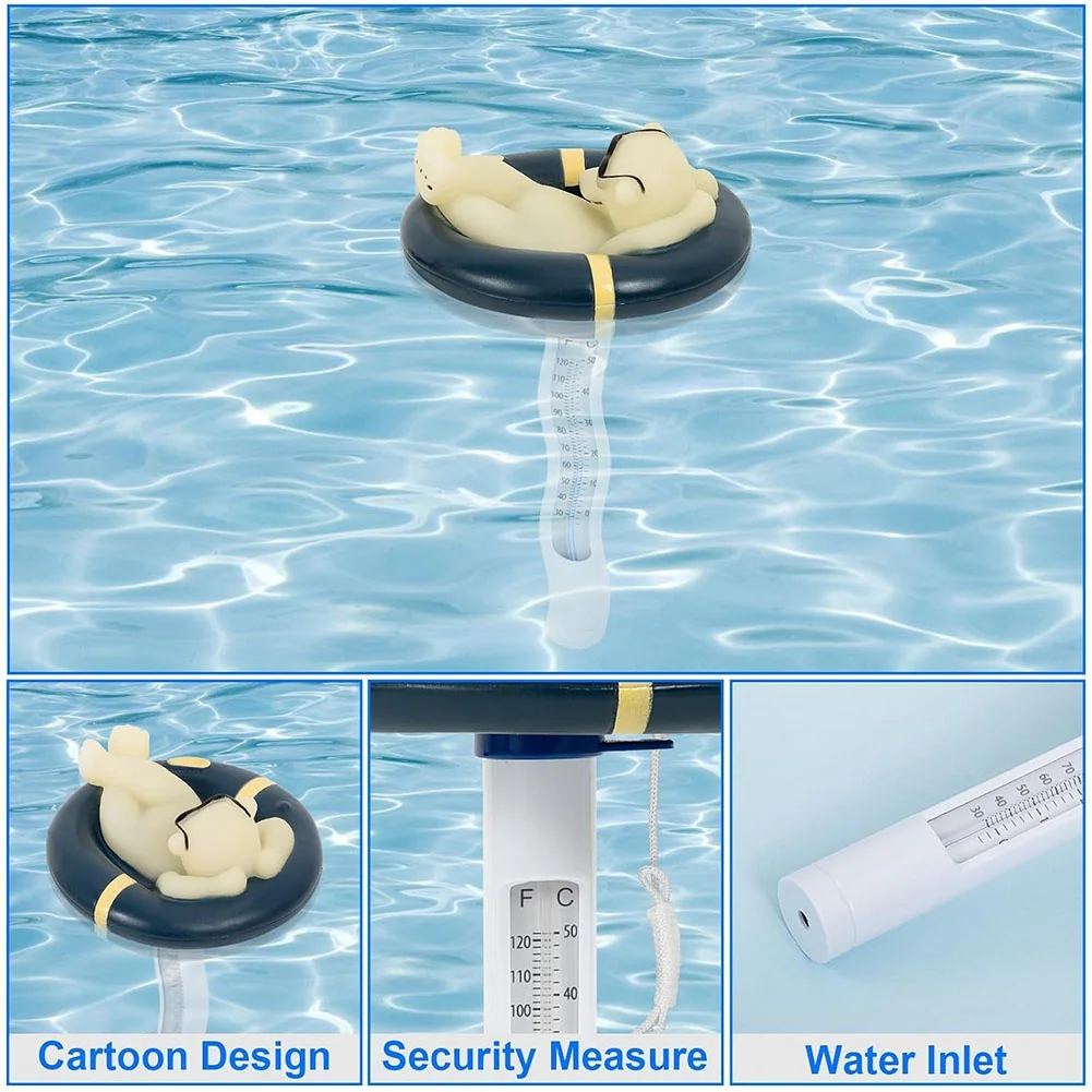 Pool Thermometer Floating Easy Read, Leisurely Water Thermometer for Ice Bath with String