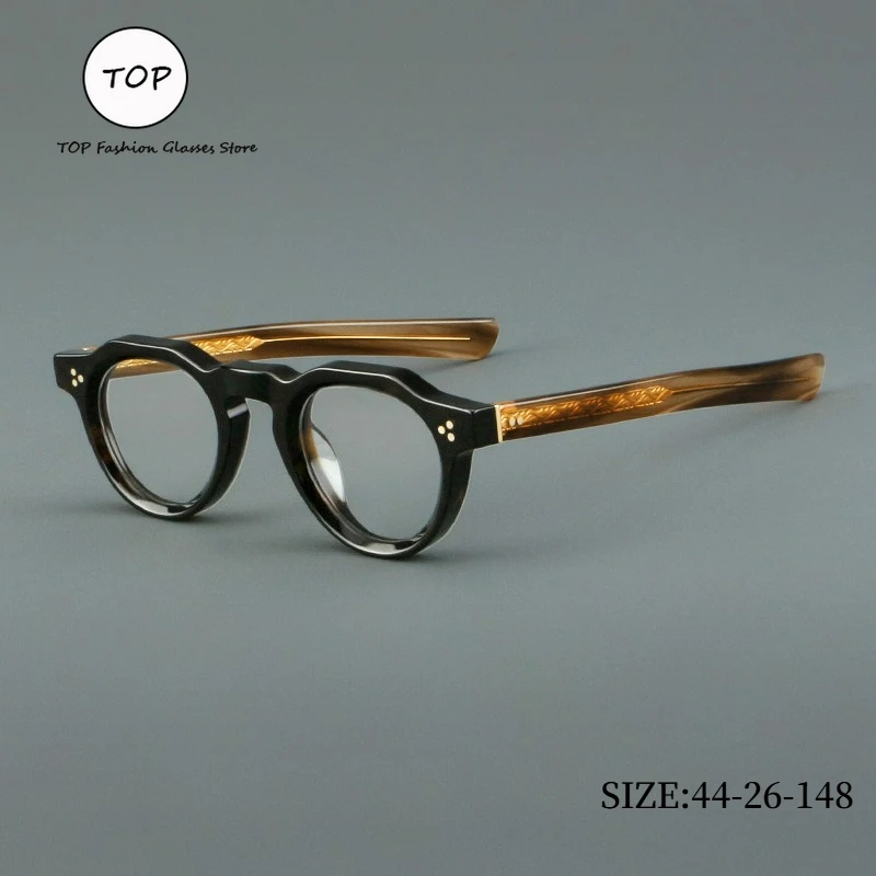 

Новые модные винтажные круглые ацетатные очки в оправе для мужчин и женщин в стиле ретро черепахового цвета, оптические очки для чтения по рецепту 44-26-148