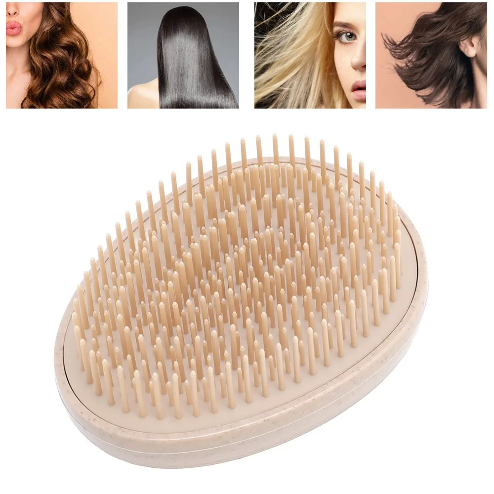 4pcs Soft Teeth Egg Shape Hair Brush Round Handle Long Short Teeth Multifunctional Massage Comb ABS Material