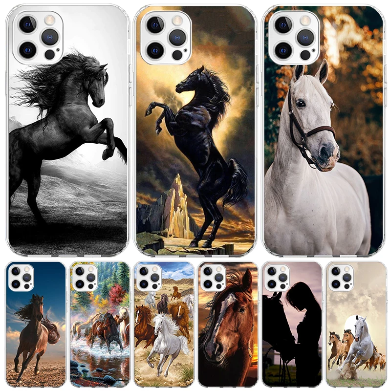 Horse Great Beauty Galloping Phone Case For Apple Iphone 11 12 13 Mini 14 15 16 Pro Max 7 Plus X XS XR SE Art Customized Coque C