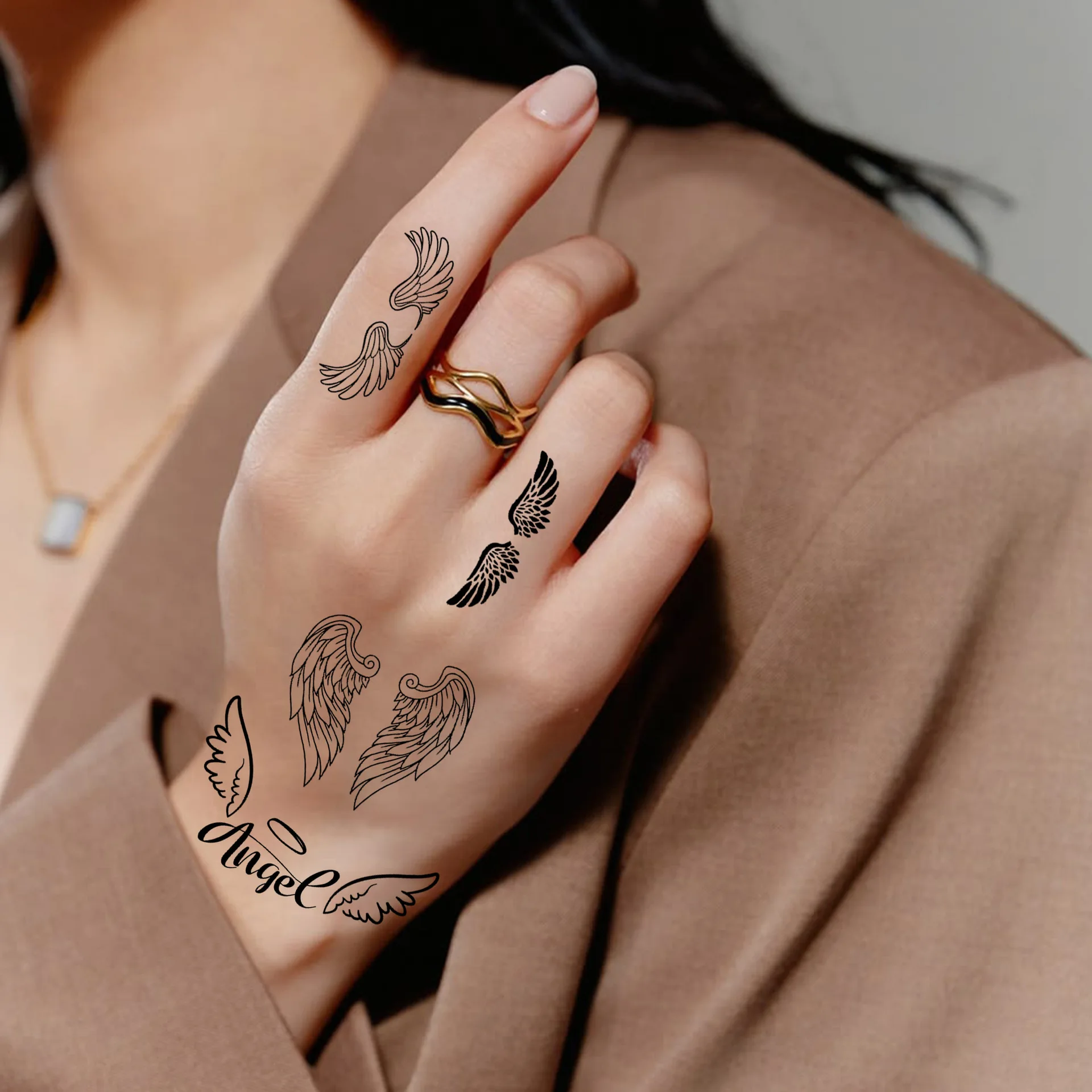 

Temporary Tattoo Stickers Feather Bird Ins Premium Waterproof Durable for Calf Arm Multiple Patterns