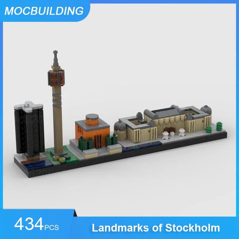 

MOC Building Blocks Landmarks of Stockholm & Toronto City Skyline Architecture Display DIY Assemble Bricks Creative Toys Gifts