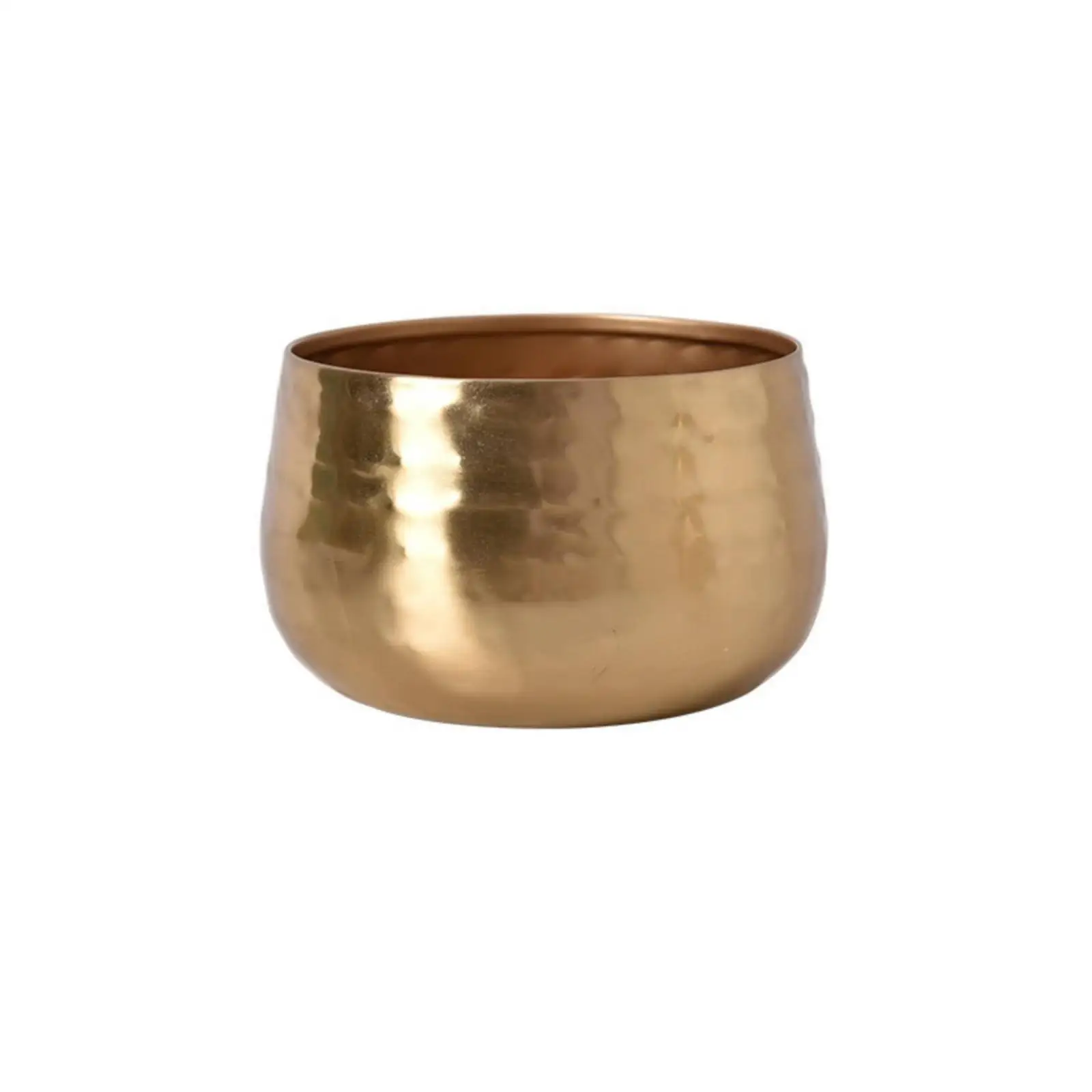 Small Decorative Vase for Desk Tabletop Iron Planter with Rolled Edge for Stylish Indoor Greenery Display