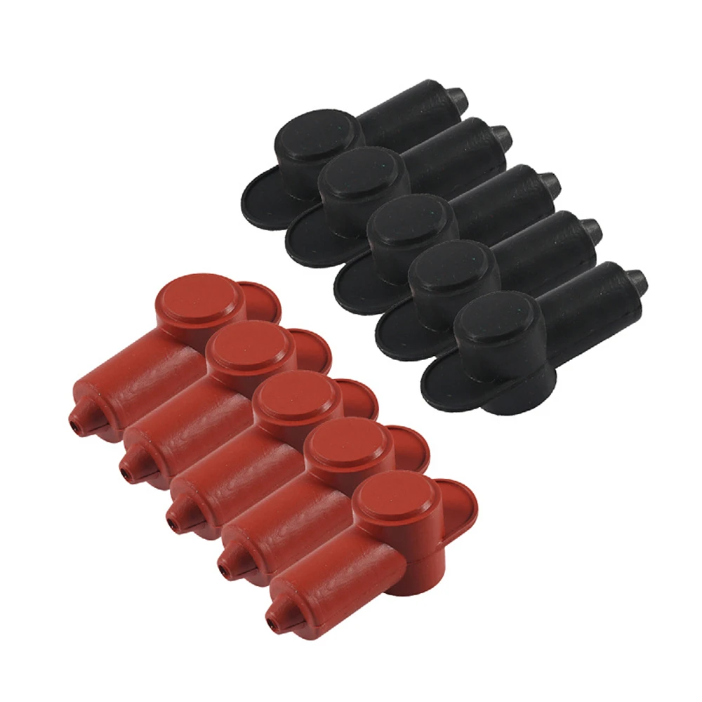 ​10Pcs Silicone Terminal Covers for Alternator Battery Stud and Power Junction Blocks Fits 10-2AWG Wire 5 Red and 5 Black