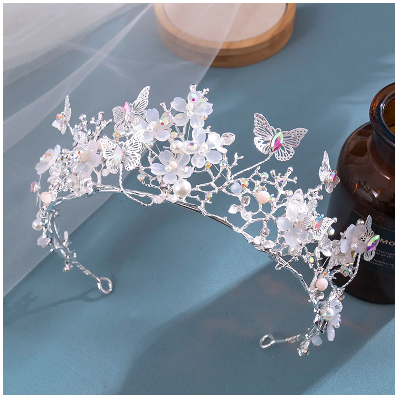 

Princess Bride Crown Rhinestone Headwear Non-slip Wear-resistant Lady Headdress for Birthday Party Adult Ceremony