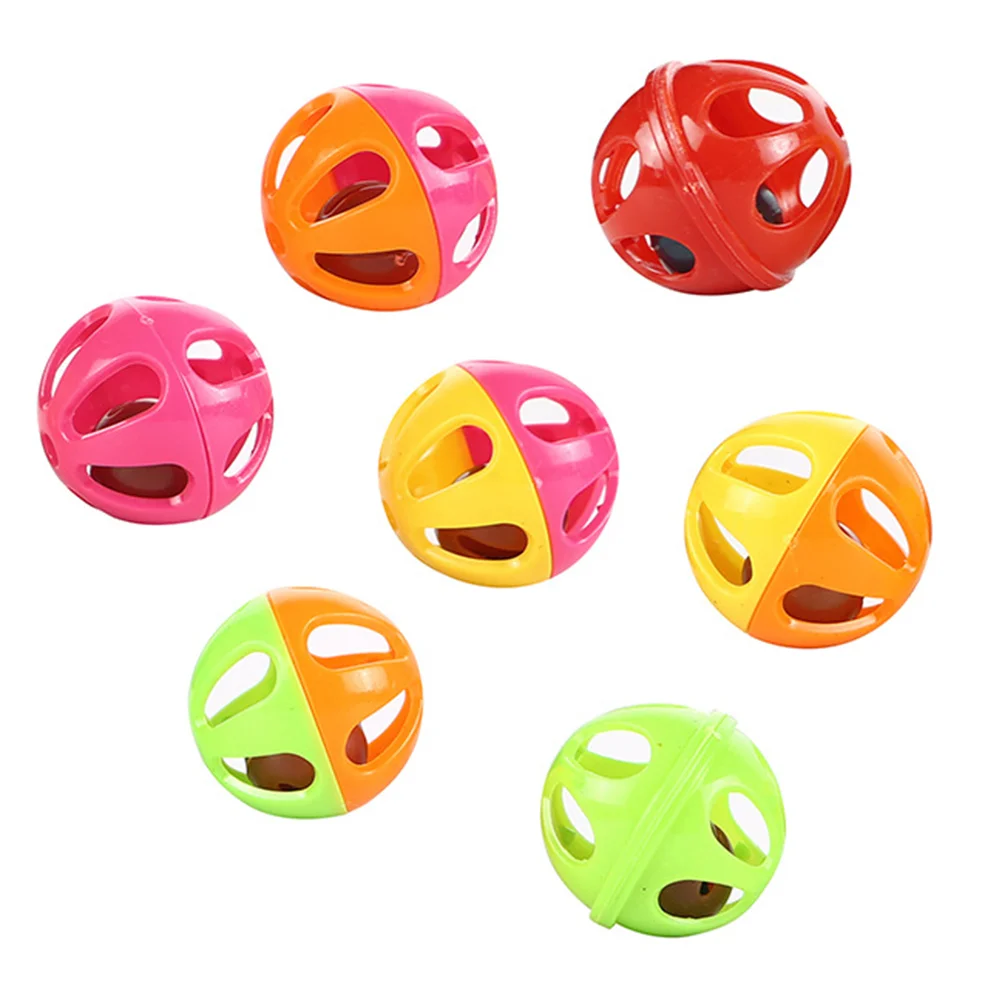 Cat with Bell- 10pcs Bell Toys Two- Tone Hollow Rounded Durable Bell Balls Bell Toys for Cats