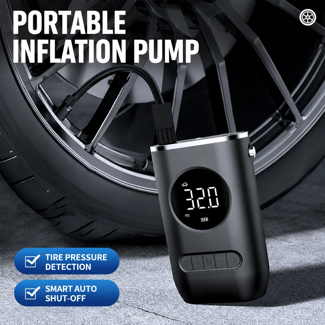 Wireless Tire Inflator Portable Air Compressor Digital Tire Pump Rechargeable Mini Air Pump for Car Motorcycle Bicycle