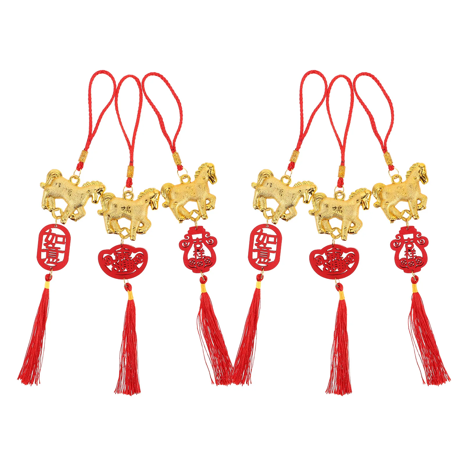 6 قطعة السنة الصينية الجديدة زودياك الحصان المعلقات مهرجان الربيع الديكور السنة القمرية الجديدة زخرفة الازدهار السحر #5