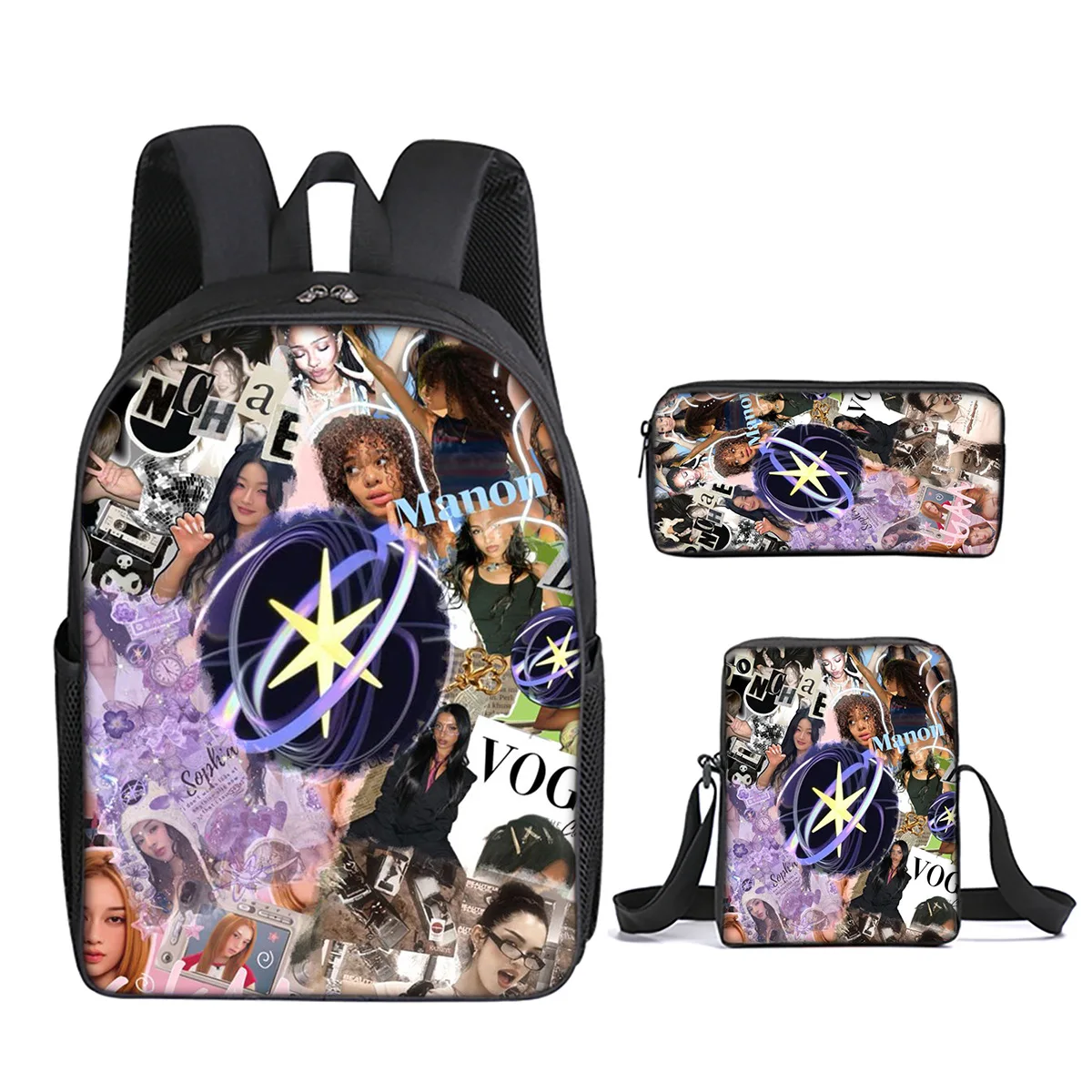 Trendy Popular Kpop Katseye 3D Print 3pcs/Set pupil School Bags Laptop Daypack Backpack Inclined shoulder bag Pencil Case