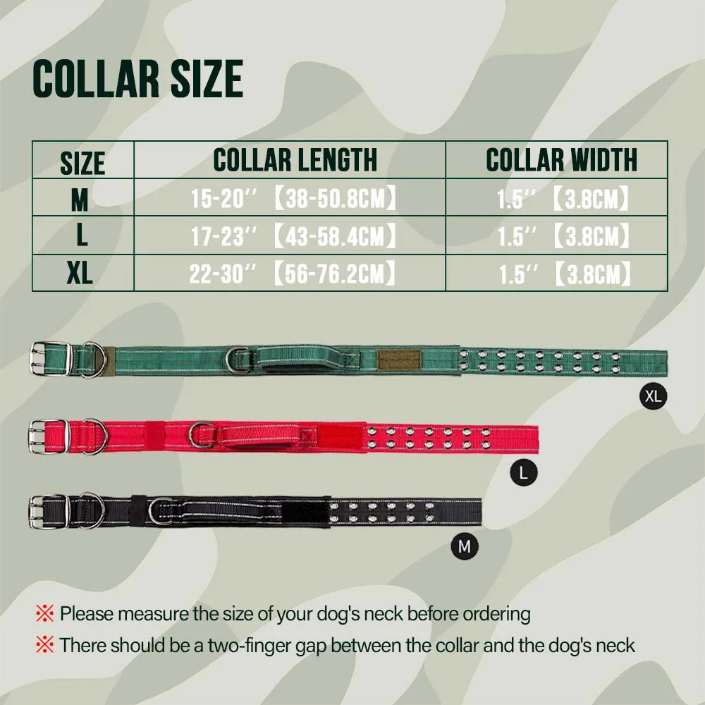 Heavy Duty Double Buckle Design Tactical Dog Collar - Military-Grade Dog Collar with Handle for Medium and Large Dogs