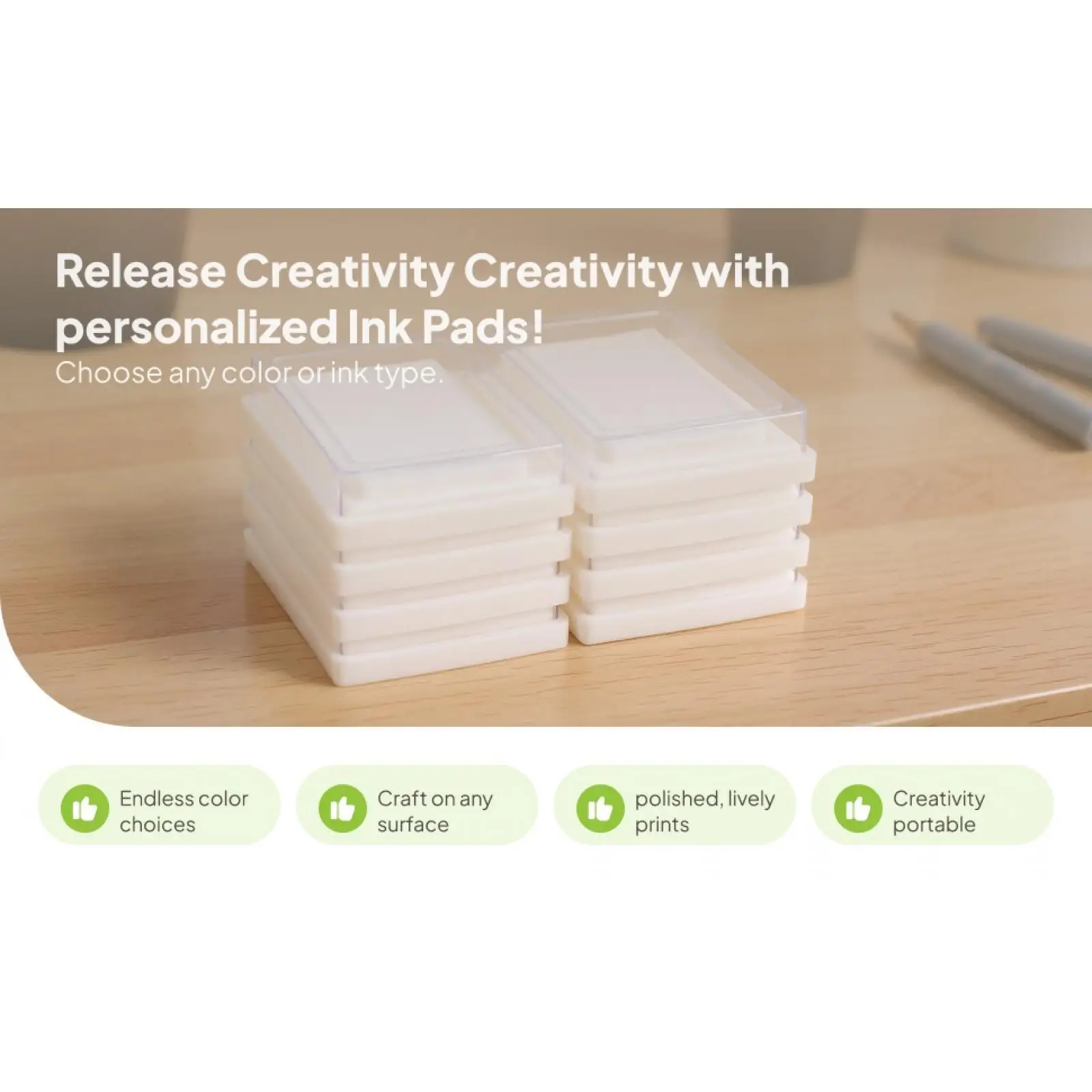 Blank No Color Blank Stamp Pad Craft Finger Ink Pad Kids DIY