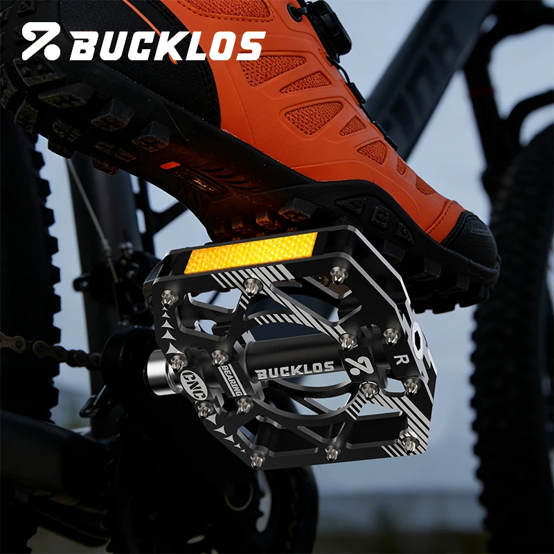 

BUCKLOS Non-slip Mountain Bike Pedals Aluminium Alloy CNC Bicycle Pedals Sealed Bearing Bicycle Pedal Durable Bike Flat Pedal
