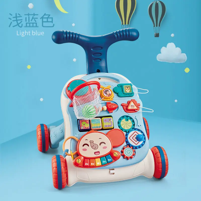 Baby Learn To Walk Walker Trolley Multifunctional Anti-rollover Children\'s Anti-O-leg Walker