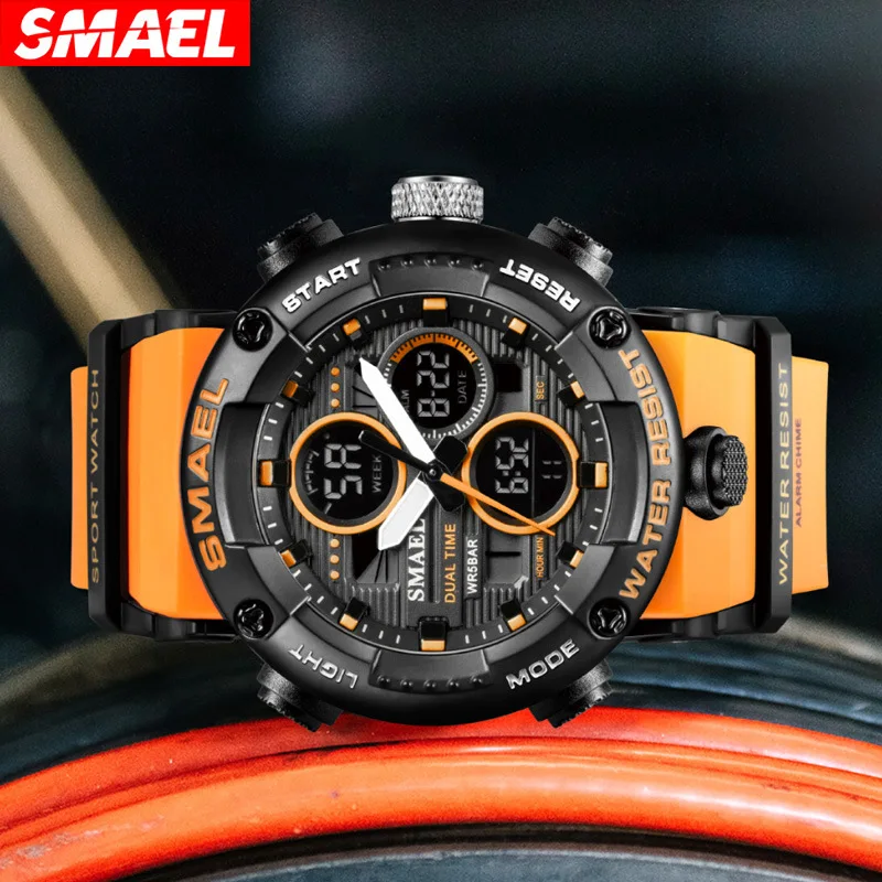 Smael Men's Watch Student Electronic Trend Multi-Functional Waterproof Sport Watch